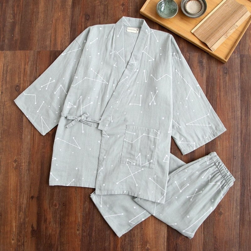 Traditionele Japanse Pyjama Dames Grijs / M