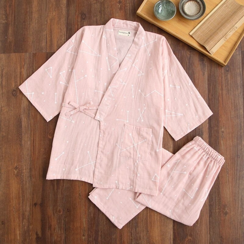 Traditionele Japanse Pyjama Dames Roze / M