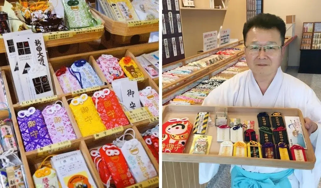 kopen en verkopen van omamori in tempels en heiligdommen