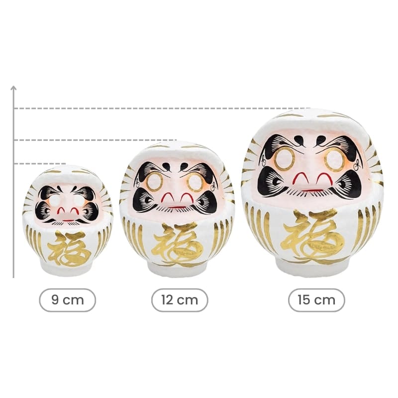 Witte Japanse Daruma – 9 tot 15 cm