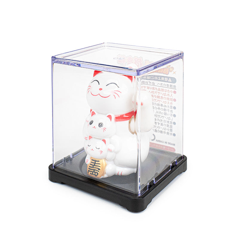 Zonne-energie Bewegende Maneki Neko Kat - Familie