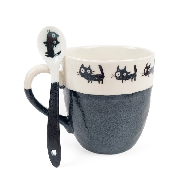 Zwarte Koffielepel - Kat