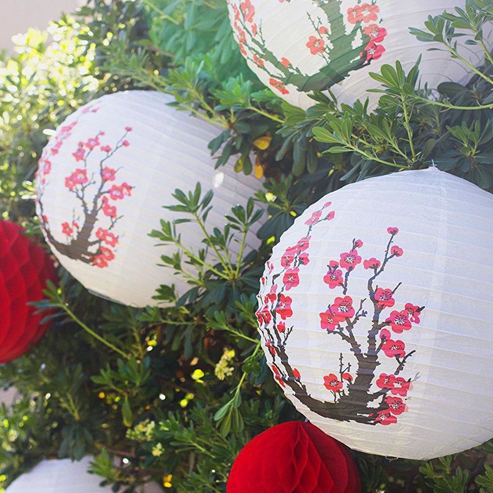 Set van 3 Japanse kersenbloesem bollampen