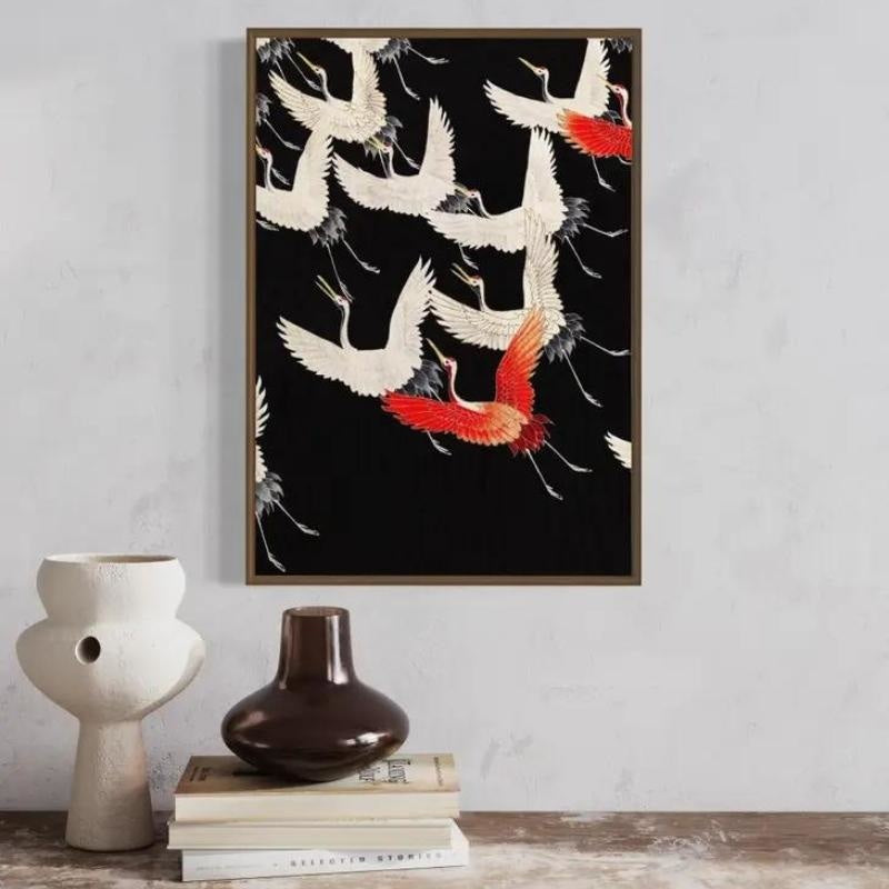 Japans schilderij Vlucht van kraanvogels - A4