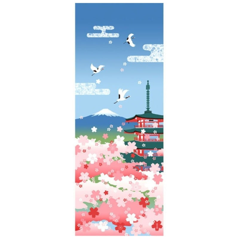 Japanse Tenugui Blossom &amp; Fuji